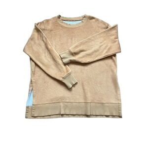 Aerie Soft Teddy Bear Pullover Crewneck Sweater in Camel Size S